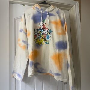 Disney Parks Retro Mickey and Friends Tie Dye Cropped Hoodie 2x NWT